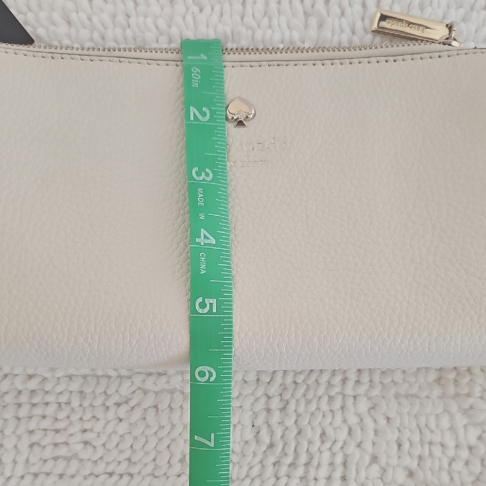 kate spade Cream Pebbled Leather Crossbody with Logo Strap - Picture 12 of 12